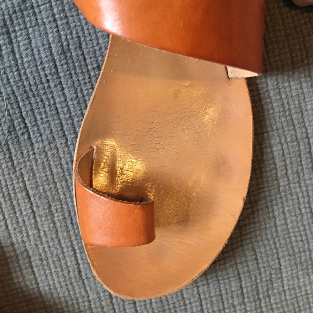 Women's Tan Leather Sandals - Picture 4 of 9